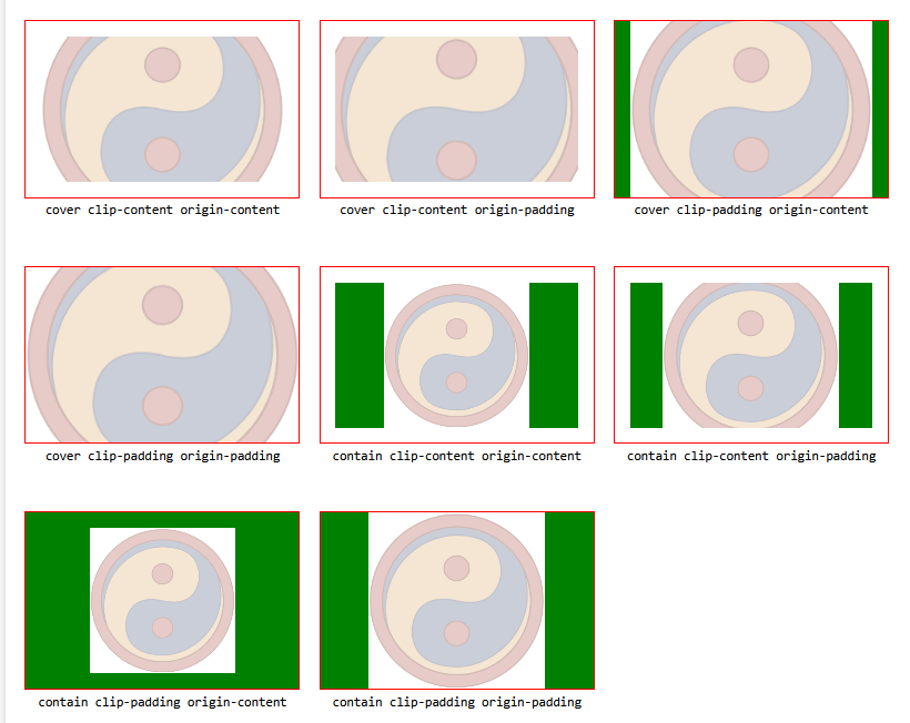 `background-size` settings